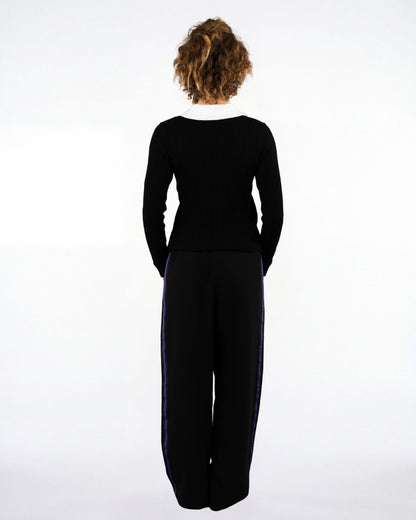 Slouchy Track Trouser Black Purple
