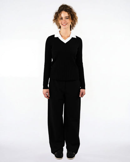 Slouchy Track Trouser Black Purple
