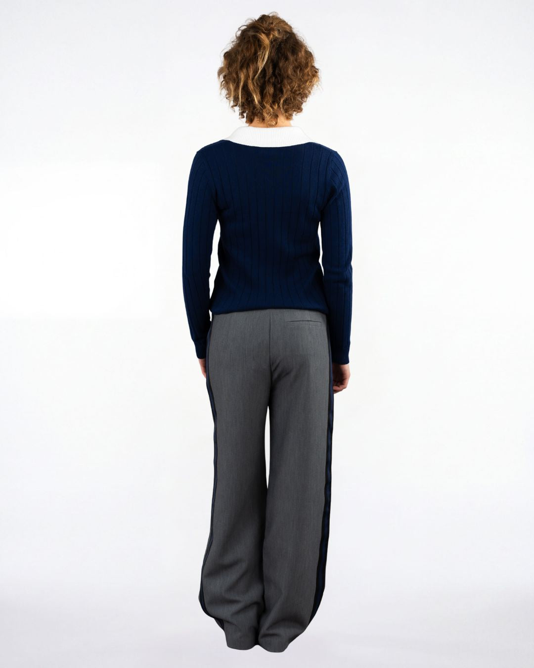Slouchy Track Trouser Charcoal Black Navy