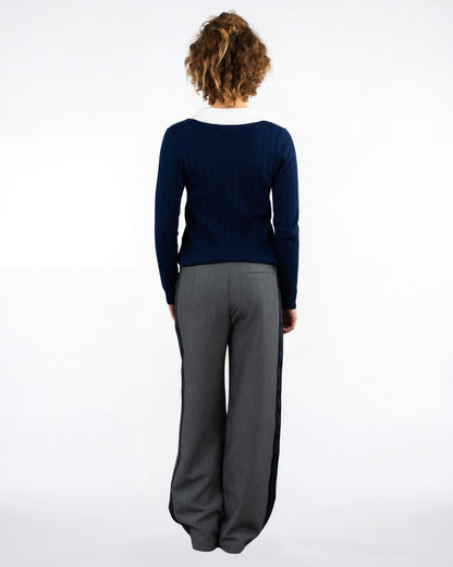 Slouchy Track Trouser Charcoal Black Navy