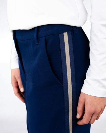 Slouchy Track Trouser Navy Tan