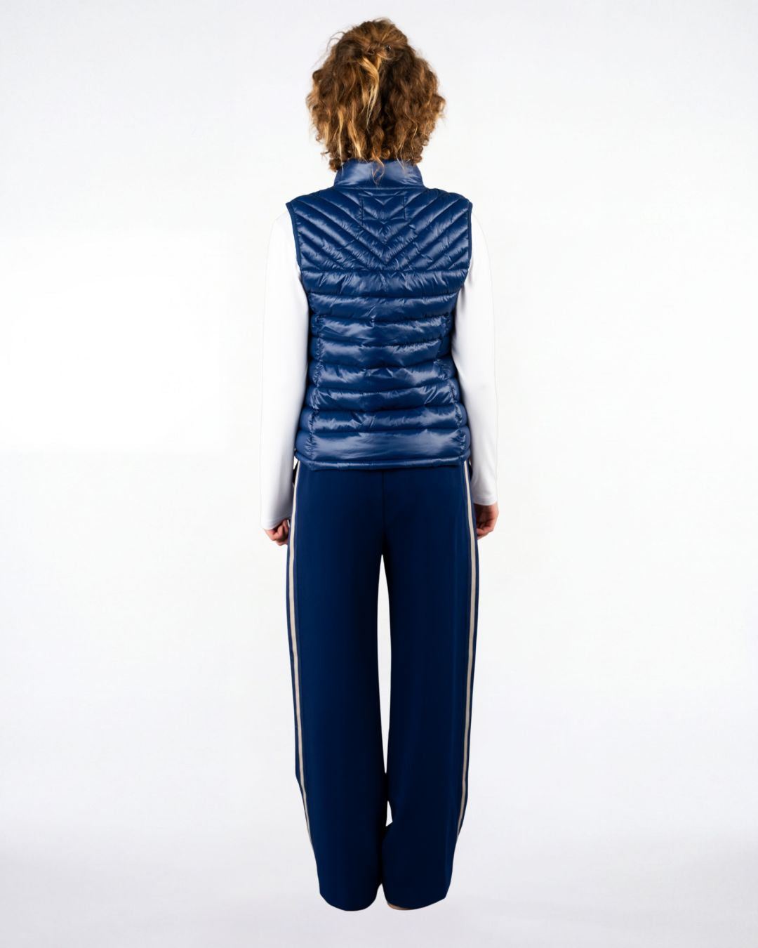 Slouchy Track Trouser Navy Tan