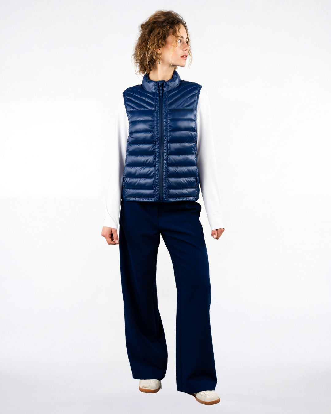 Slouchy Track Trouser Navy Tan