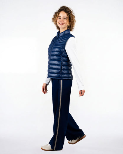 Slouchy Track Trouser Navy Tan