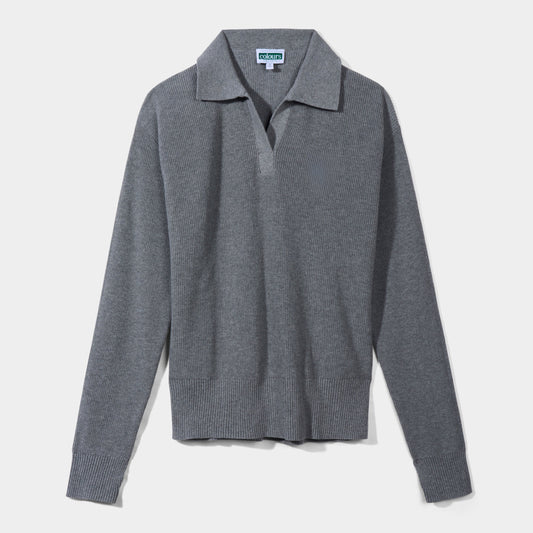 Solid Rugby Polo Pullover Heather Grey